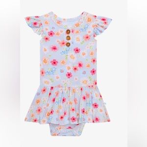Posh Peanut Floral Onesie Dress